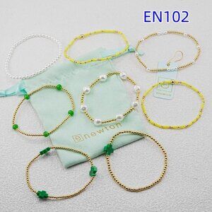 Enewton Green Cross & Gold Bead Bracelet